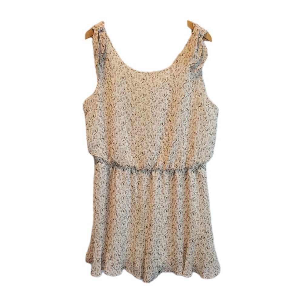 SHE + SKY Floral Print Tiered Romper Sz L Boho Festival